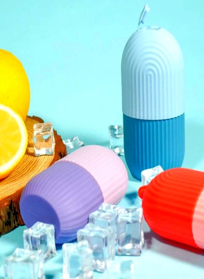 Pack of 3- Ice Roller for Face, Eyes, Body Massage. Natural Cold Therapy to Eliminate Puffiness, Dark Circles, Wrinkle. Promotes Blood Circulation for Glowing, Soft, Tight Skin (Pink, Purple & Blue) - Image 5