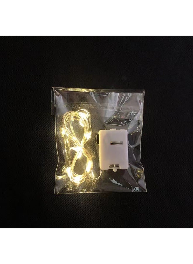 null - LED Copper Wire Colored Lights Small Light String Flowers Gift Box Cake Decoration Atmosphere Light Wave Ball String Light With Light Line Wholesale-Specifications:0.7 M 14 Lights Warm Color (bulk, Comes With 3 Electronics) - Image 1
