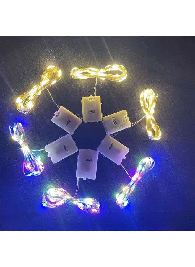 null - LED Copper Wire Colored Lights Small Light String Flowers Gift Box Cake Decoration Atmosphere Light Wave Ball String Light With Light Line Wholesale-Specifications:0.7 M 14 Lights Warm Color (bulk, Comes With 3 Electronics) - Image 1