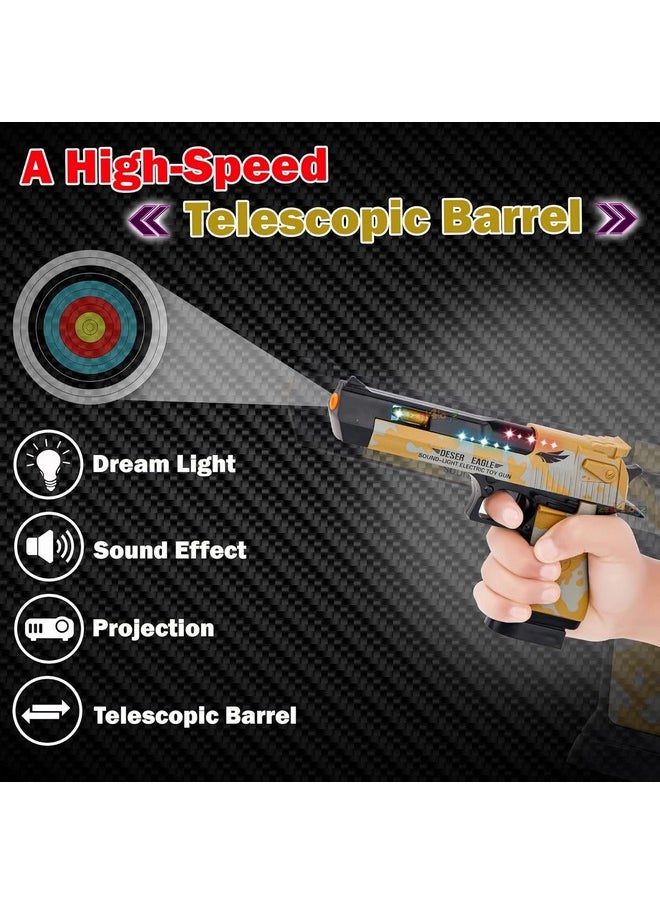 Zest 4 Toyz Zest 4 Toyz Light and Sound Police Army Style Pistol Gun Toy with Moving Top Loader Telescopic Barrel and Target Projection Effect, Desert Eagle Pistol (Pack of 1) Random Color Dispatch, Assorted  - Image 2