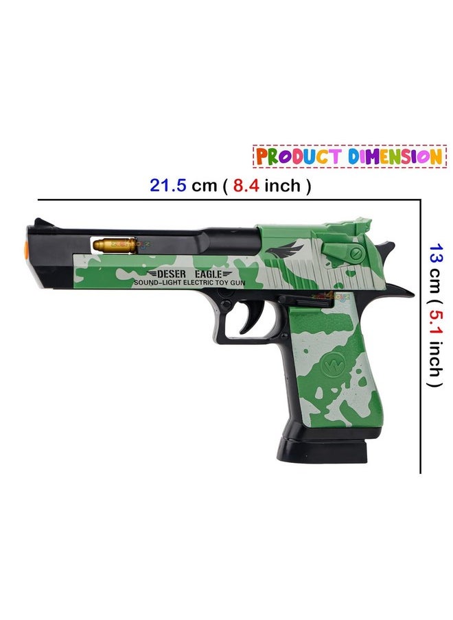 Zest 4 Toyz Zest 4 Toyz Light and Sound Police Army Style Pistol Gun Toy with Moving Top Loader Telescopic Barrel and Target Projection Effect, Desert Eagle Pistol (Pack of 1) Random Color Dispatch, Assorted  - Image 3