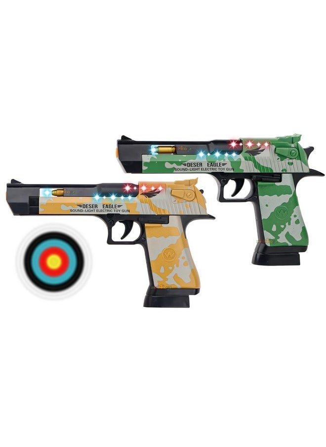 Zest 4 Toyz Zest 4 Toyz Light and Sound Police Army Style Pistol Gun Toy with Moving Top Loader Telescopic Barrel and Target Projection Effect, Desert Eagle Pistol (Pack of 1) Random Color Dispatch, Assorted  - Image 4