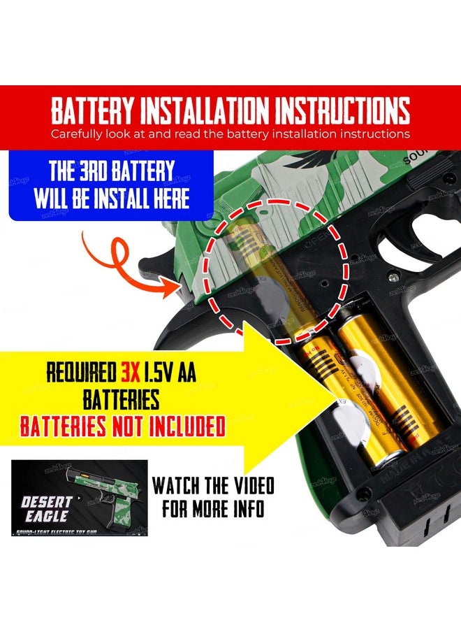 Zest 4 Toyz Zest 4 Toyz Light and Sound Police Army Style Pistol Gun Toy with Moving Top Loader Telescopic Barrel and Target Projection Effect, Desert Eagle Pistol (Pack of 1) Random Color Dispatch, Assorted  - Image 5