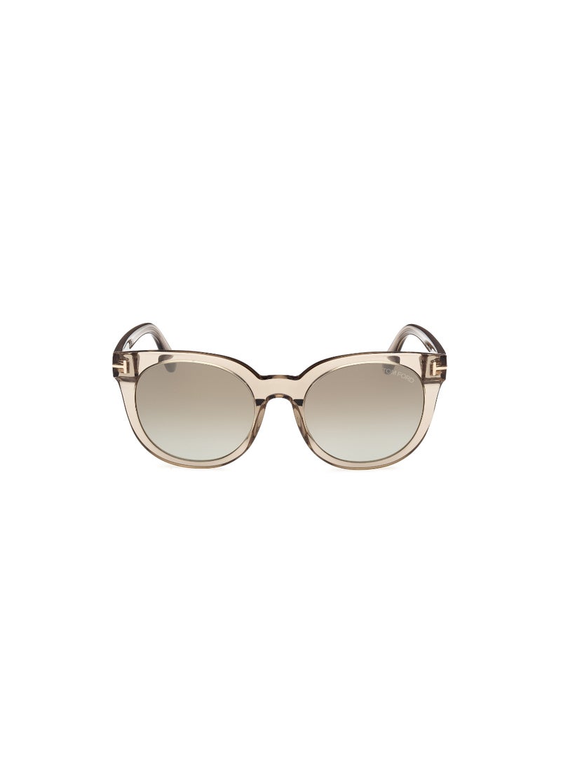 TOM FORD Women's Butterfly Shape Acetate Sunglasses FT110945G53 Lens Size: 53 Millimeter - Shiny Light Brown  - Image 2