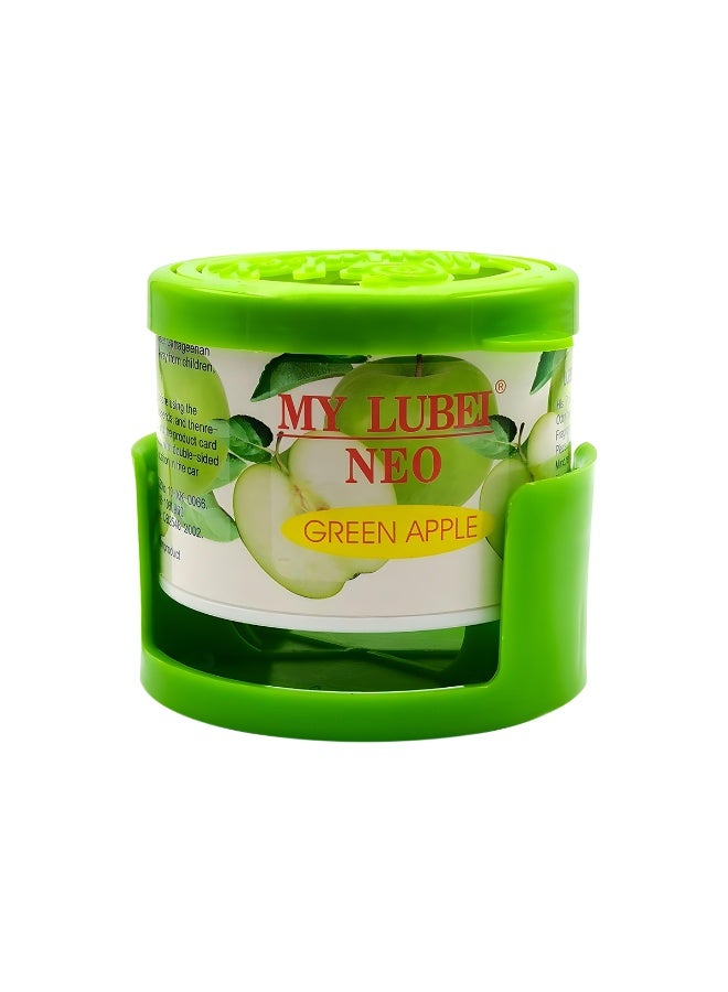 معطر جو جل للسيارة برائحة التفاح الأخضر من MY LUBEI NEO، مزيل للروائح الكريهة يدوم طويلًا برائحة التفاح الأخضر المنعشة للسيارة والمنزل والمكتب، معطر جو جل صديق للبيئة مع حامل لوضعه على لوحة القيادة وحامل الأكواب - Image 4