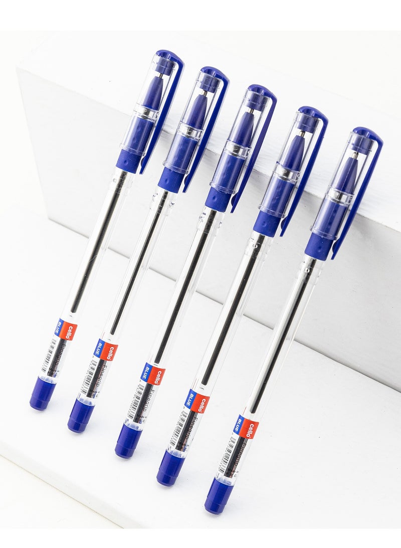 Cello Premium Gel Roller Pens, Fine Point 0.7 mm,  blue ink, Pack of 12 (Dozen Box) - Image 4
