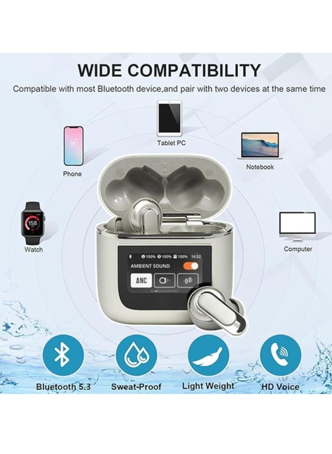 general Smart touch screen bluetooth headset, touch control wireless bluetooth 5.3 headset, smart touch screen bluetooth, sports waterproof wireless bluetooth headset - Image 2