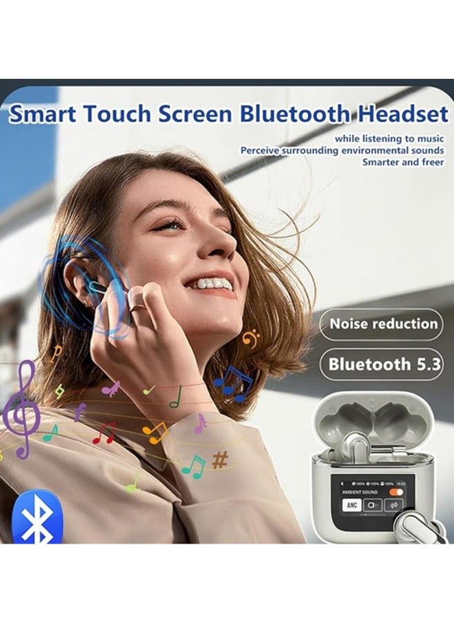 general Smart touch screen bluetooth headset, touch control wireless bluetooth 5.3 headset, smart touch screen bluetooth, sports waterproof wireless bluetooth headset - Image 3
