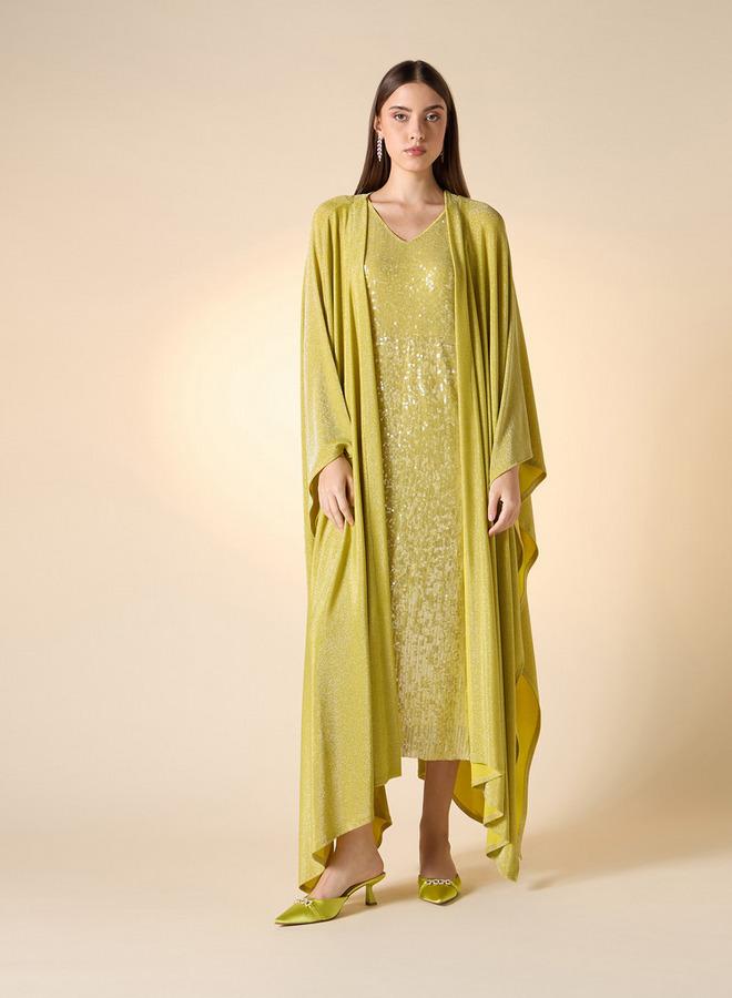 Iconic All-Over Embellished Sleeveless V-neck Dress - Image 2