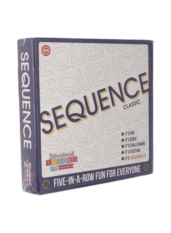 Sequence Classic Board Game, Five-in-a-Row Strategy Card Game, Family Fun Entertainment - Image 1