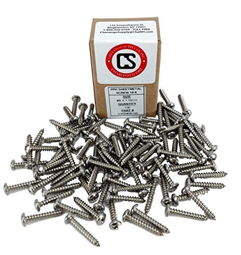 Chenango Supply N.8 x 1inches Stainless Philips Pan Head Sheetmetal Screw (1/2inches to 2inches Lengths in Listing) 100 Sheet Metal Screws (N.8 x 1 inch) - Image 2
