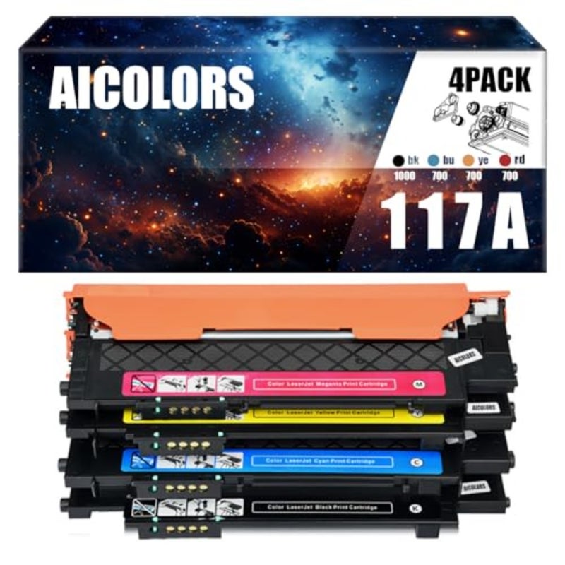 117A Compatible Toner Cartridge Replacement for HP 117A W2070A set Work for HP MFP 178nwg 179fwg 178nw 179fnw 150a 150nw Black Magenta Cyan Yellow - Image 1