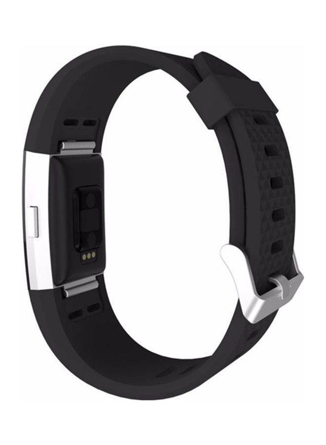 NIBEMINENT Diamond Texture TPU Watchband For Fitbit Charger 2 Bracelet Watch Black - Image 5