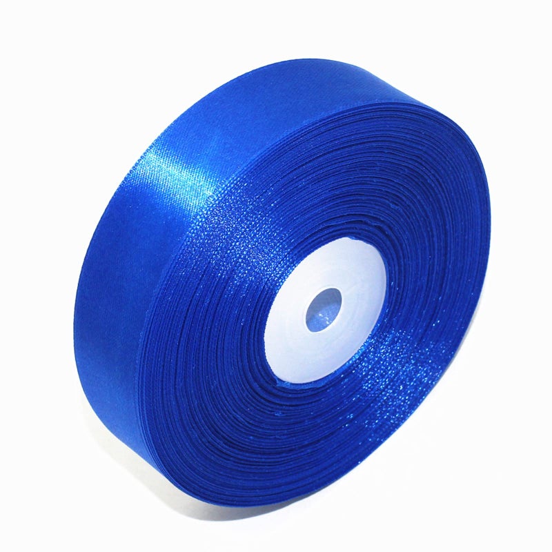 SWTOOL 1 Solid Satin Ribbon 50 Yards Roll for Wedding Details Sewing Projects Gift Wrapping Invitation Embellishments and Crafting Projects Etc Sapphire Blue
