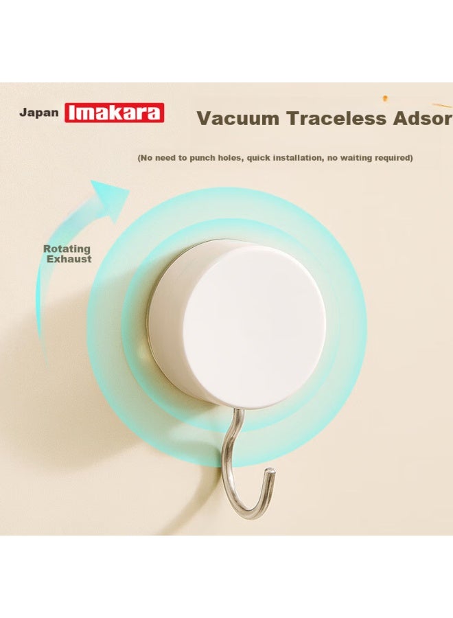 Imakara Kitchen And Bathroom Vacuum Strong Suction Cup Hooks, Adhesive Hooks Without Drilling, No Trace, Super Strong Adhesion, Nail-free - Image 1