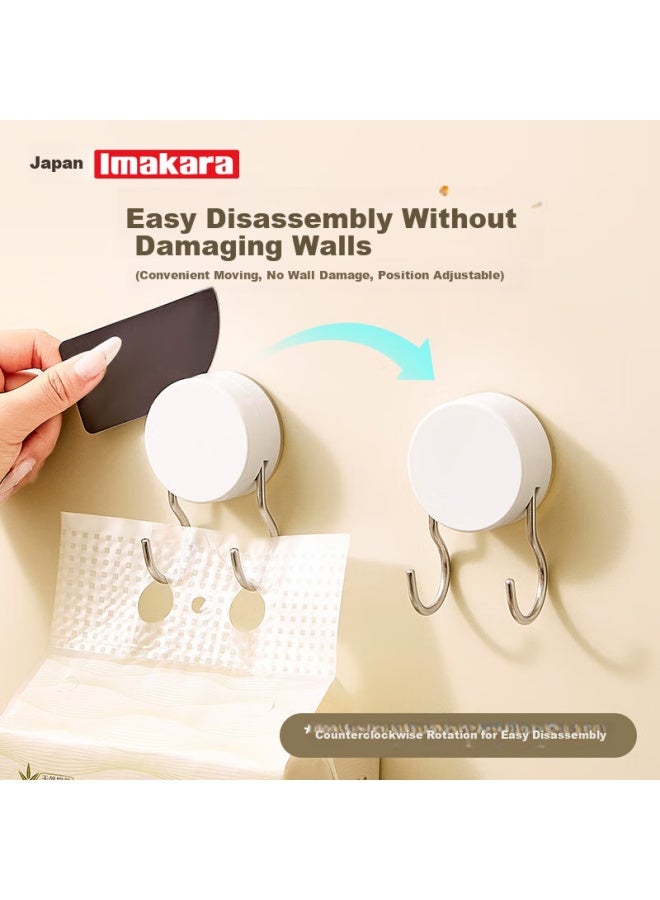 Imakara Kitchen And Bathroom Vacuum Strong Suction Cup Hooks, Adhesive Hooks Without Drilling, No Trace, Super Strong Adhesion, Nail-free - Image 4