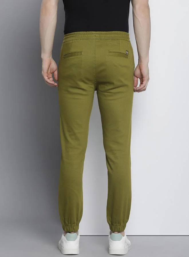 The Indian Garage Co  Men Olive Slim Fit Solid Joggers for Men | Best Price UAE