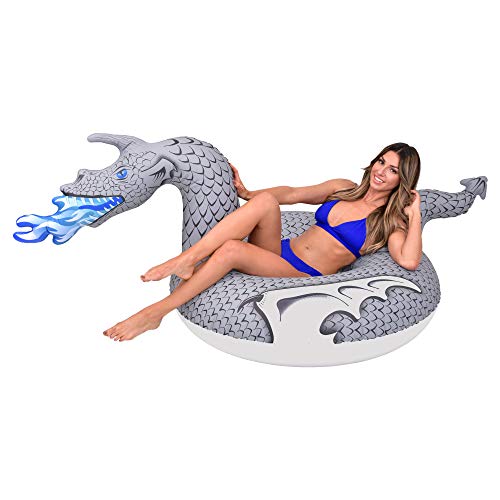 GoFloats Dragon Party Tube Inflatable Rafts Choose From Fire Dragon and Ice Dragon Pool Floats for Adults - Image 1