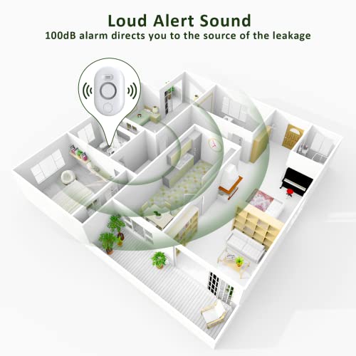 METAK Water Leak Detector Sensor Alarm: Home Water Flooding Monitor Smart Sink Overflow Monitoring Adjustable Wet Moisture Alert Pipe Leakage Drip Detection Warning for Basement Floor 3Pack - Image 4