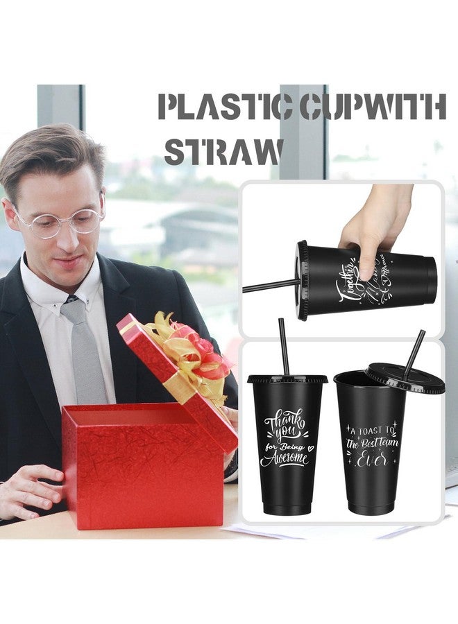 Mifoci Bulk Thank You Teacher Appreciation Gifts Volunteer Employee Appreciation Gifts Cups Tumblers 24oz Inspirational Cups with Straws Lids for Team Volunteer Coworker Staffs(Black,30 Pcs) - Image 4