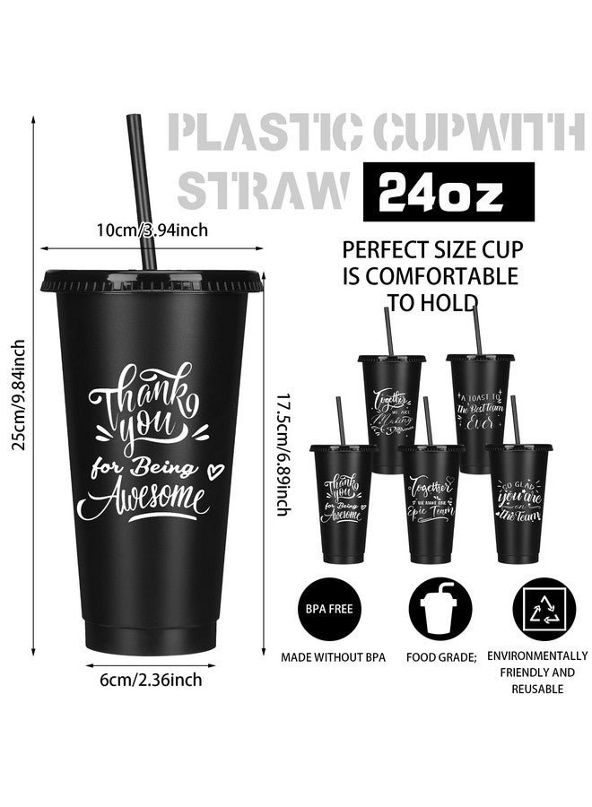 Mifoci Bulk Thank You Teacher Appreciation Gifts Volunteer Employee Appreciation Gifts Cups Tumblers 24oz Inspirational Cups with Straws Lids for Team Volunteer Coworker Staffs(Black,30 Pcs) - Image 2