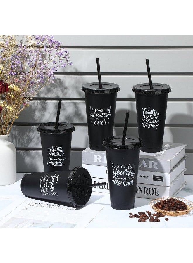 Mifoci Bulk Thank You Teacher Appreciation Gifts Volunteer Employee Appreciation Gifts Cups Tumblers 24oz Inspirational Cups with Straws Lids for Team Volunteer Coworker Staffs(Black,30 Pcs) - Image 5