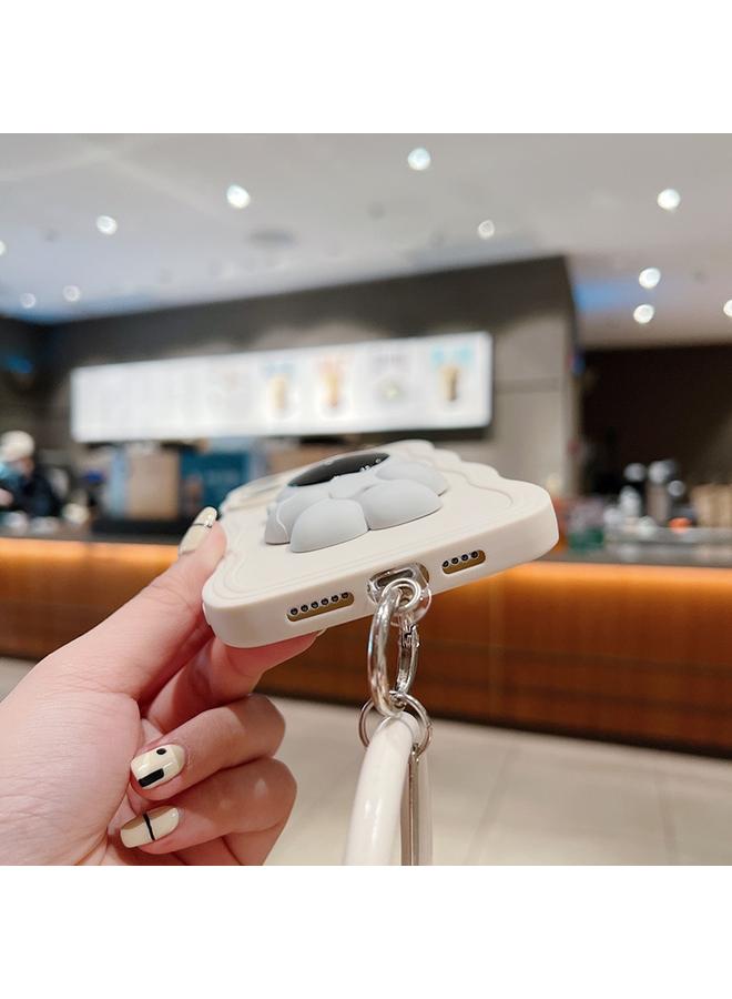 اس-توب جراب لهاتف iPhone 12 Pro Max، جراب سيليكون ثلاثي الأبعاد مع حامل رائد فضاء، مع سوار معصم - Image 5