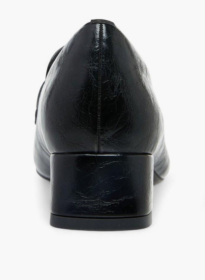 Celeste Women's Metal Accent Slip-On Loafers with Block Heels - Image 5