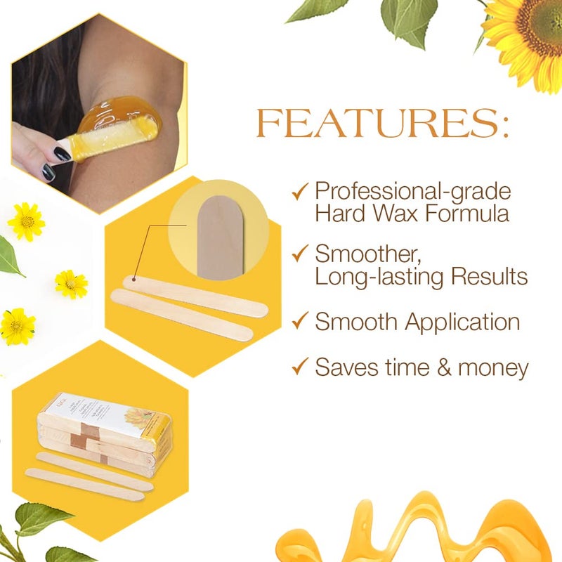 GiGi Wax Sticks for Hair Removal â€“ Large Wax Applicator Sticks, Wooden Waxing Stick for Arms, Legs & Body Waxing, 1 Pack - Image 4