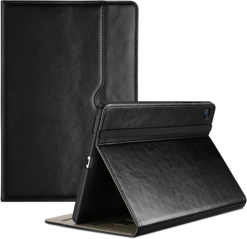 Procases For Galaxy Tab S6 Lite 2024 2020 10.4 Inch Case, Premium Pu Leather Protective Stand Folio Cover With Strap, Multiple Viewing Angles, Document Card Pocket For Tab S6 Lite Tablet 10.4" -Black - Image 1