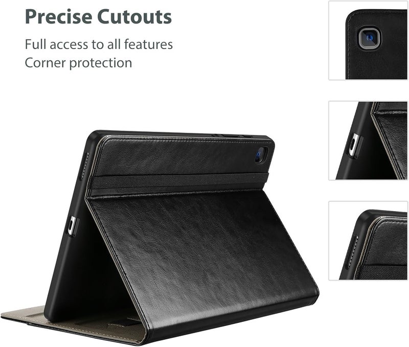 Procases For Galaxy Tab S6 Lite 2024 2020 10.4 Inch Case, Premium Pu Leather Protective Stand Folio Cover With Strap, Multiple Viewing Angles, Document Card Pocket For Tab S6 Lite Tablet 10.4" -Black - Image 4