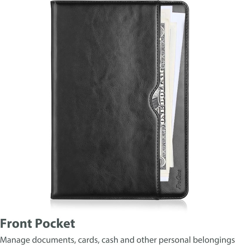 Procases For Galaxy Tab S6 Lite 2024 2020 10.4 Inch Case, Premium Pu Leather Protective Stand Folio Cover With Strap, Multiple Viewing Angles, Document Card Pocket For Tab S6 Lite Tablet 10.4" -Black - Image 5