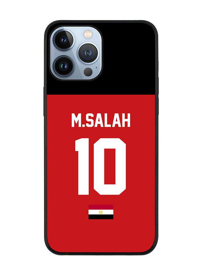 Stylizedd Rugged Black edge case for Apple iPhone 13 Pro Max Slim fit Soft Case Flexible Rubber Edges Anti Drop TPU Gel Thin Cover - Football Team - Egypt Player Name - M.Salah - Image 1