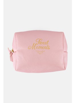 Posh  Pop Women Metallic Make Up Bag, Pink  - Image 1
