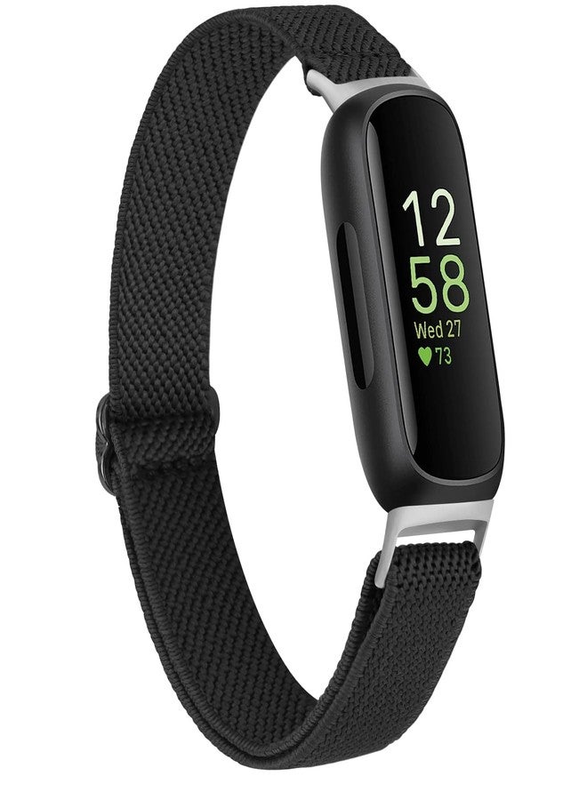 Meliya Elastic Bands for Fitbit Inspire 3 for Women Men, Soft Adjustable Stretchy Nylon Loop Wristband Sport Replacement Straps for Fitbit Inspire 3 Fitness Tracker (Black) - Image 5