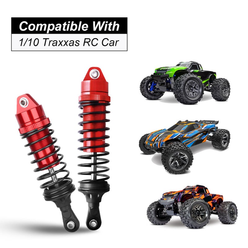 HobbyPark RC Shocks for 110 Traxxas Slash 4x4 Hoss Rustler Stampede Bandit VXL Nitro Shock Absorber Damper Set Upgrades Parts Replace of 5862 Red - Image 3