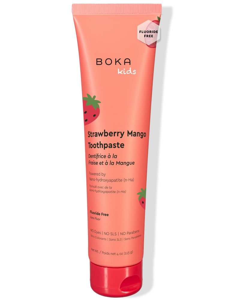Boka Fluoride Free Toothpaste Nano Hydroxyapatite Toothpaste - Strawberry Mango Flavor, 4 oz 1Pk US Manufactured - Image 1