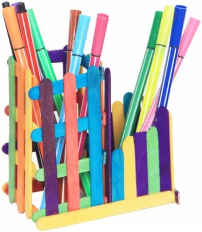 KTOJOY 100 Pcs Colored Craft Sticks Ice Cream Natural Wood Popsicle Craft Sticks 45 inch Length Treat Sticks Ice Pop Sticks for DIY Crafts - Image 3