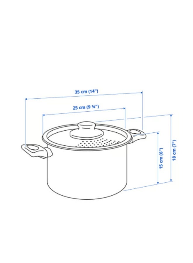 Pot with lid, non-stick coating black, 5 l - Image 1