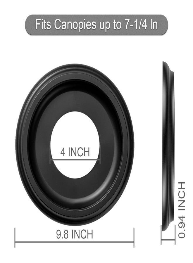 ELFCAB 2 Pack Black Molded Nylon Ceiling Medallion for Light Fixtures and Ceiling Fans 10"OD x 4"ID x 1-2/8 "P (Fits Canopies up to7-1/4") - Image 2