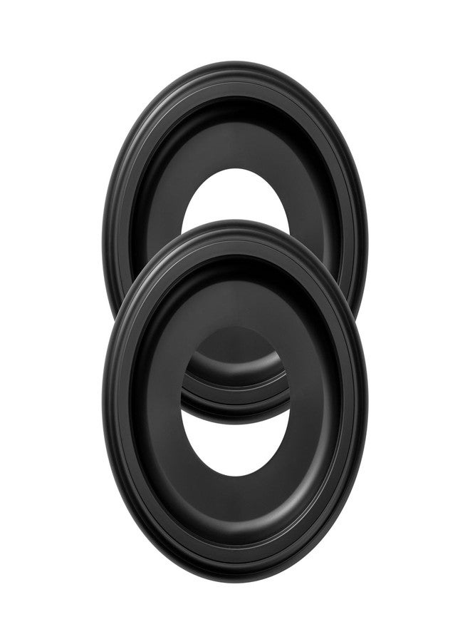 ELFCAB 2 Pack Black Molded Nylon Ceiling Medallion for Light Fixtures and Ceiling Fans 10"OD x 4"ID x 1-2/8 "P (Fits Canopies up to7-1/4") - Image 1