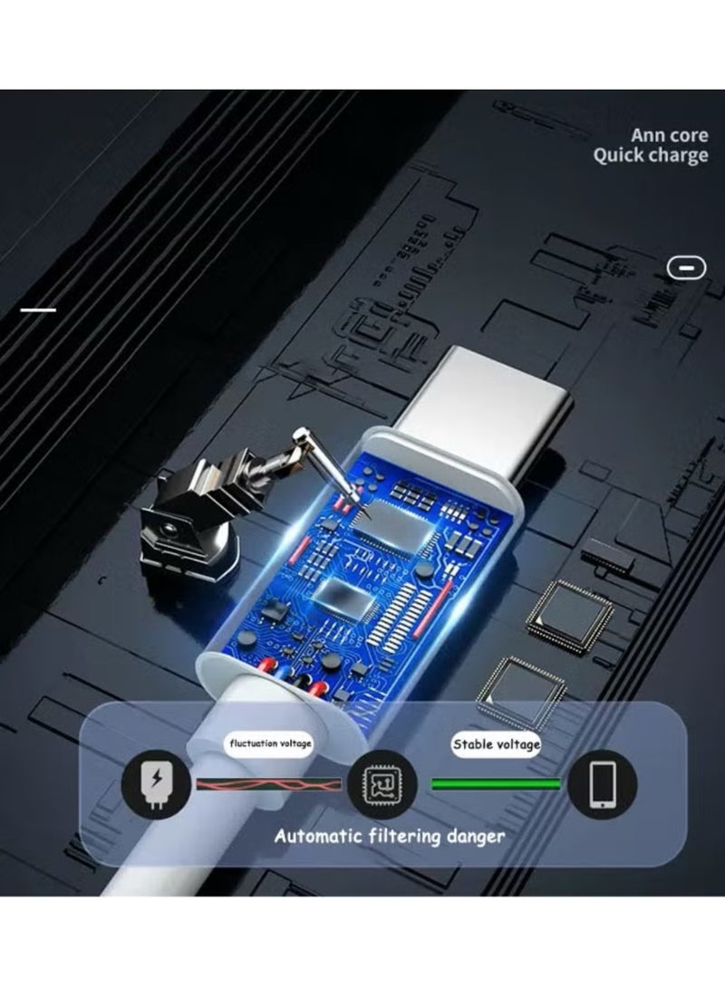 CHAPPELINE Type-C charger cable supports fast charging, 1 meter, from USB-C to USB-C, at a speed of 65W, compatible with iPhone 15, iPhone 16, Huawei, Samsung, and all devices with a Type-C input. - Image 5