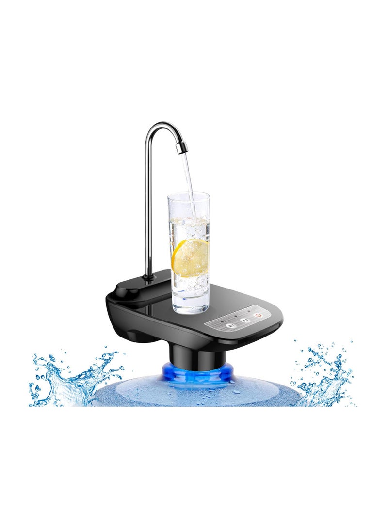 Excefore Automatic Water Dispenser for 5 Gallon Bottle, USB Rechargeable Water Pump with Pad, Portable Electric Drinking Water Pump, Universal Automatic Drinking Water Pump for Home, Kitchen, Office, Black  - Image 1