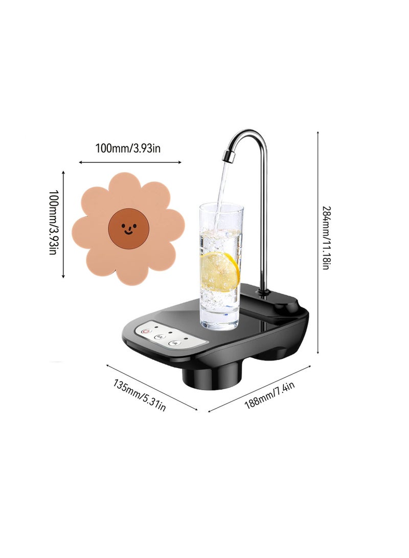 Excefore Automatic Water Dispenser for 5 Gallon Bottle, USB Rechargeable Water Pump with Pad, Portable Electric Drinking Water Pump, Universal Automatic Drinking Water Pump for Home, Kitchen, Office, Black  - Image 2