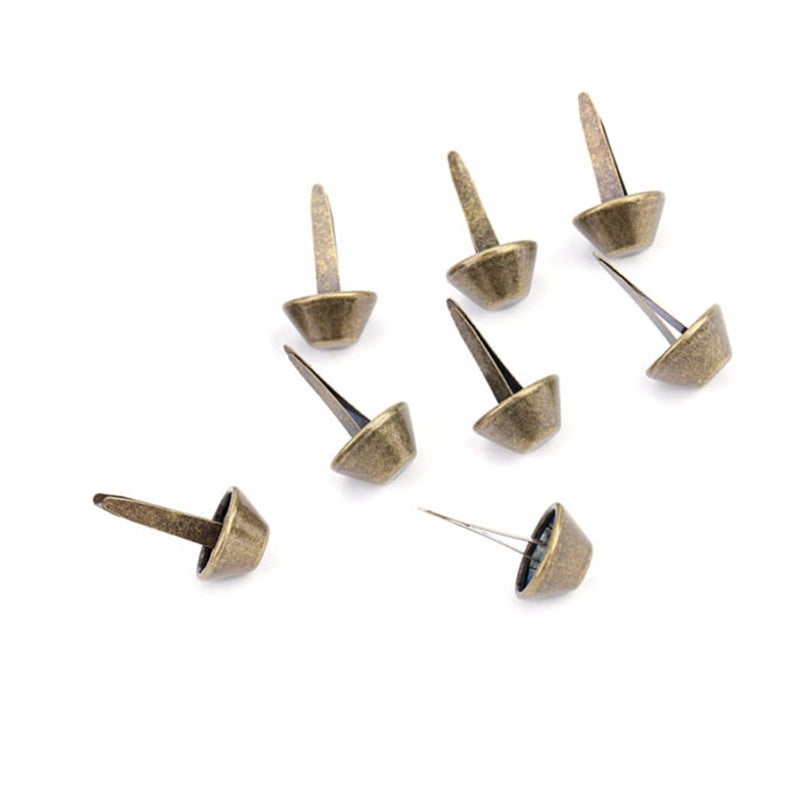 50Pcs Purse Handbag Cone Feet Nailhead Stud Spike Leather Craft Supplies (Brass 15mm) - Image 5