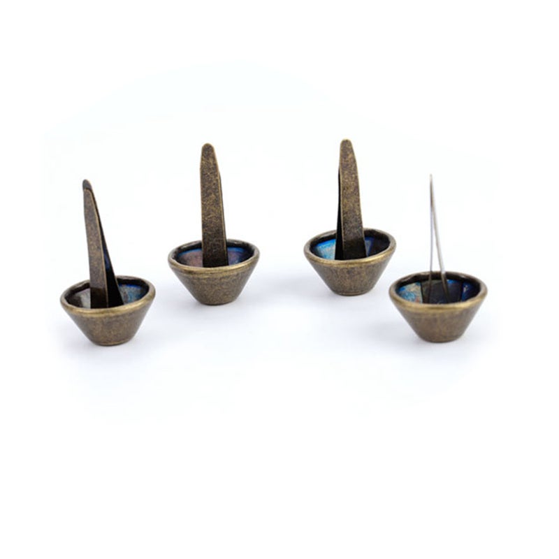 50Pcs Purse Handbag Cone Feet Nailhead Stud Spike Leather Craft Supplies (Brass 15mm) - Image 2