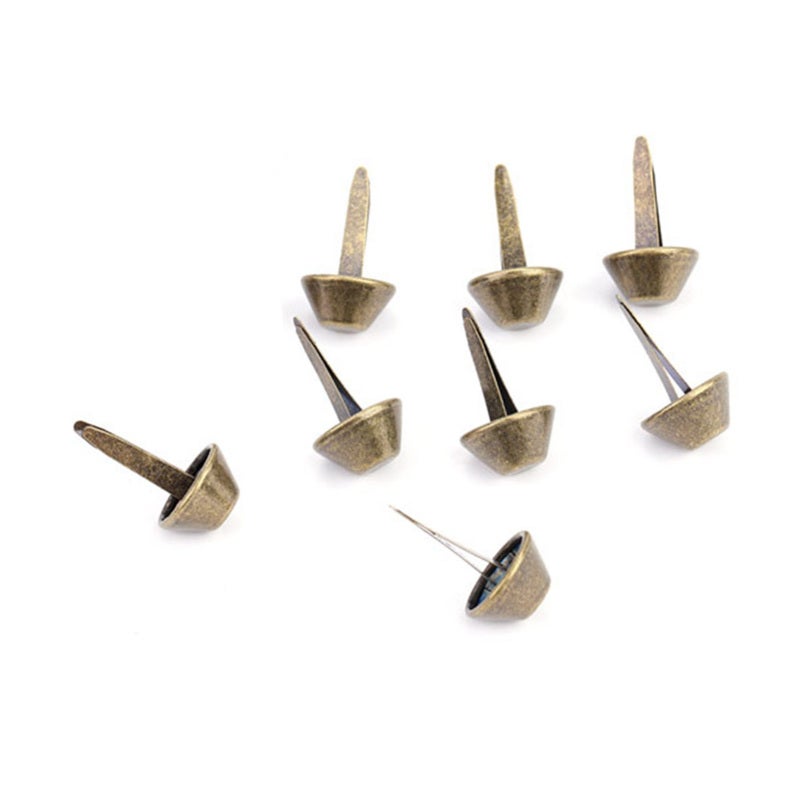 50Pcs Purse Handbag Cone Feet Nailhead Stud Spike Leather Craft Supplies (Brass 15mm) - Image 3