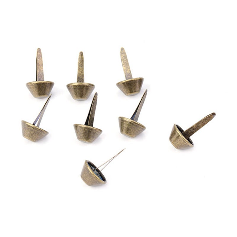 50Pcs Purse Handbag Cone Feet Nailhead Stud Spike Leather Craft Supplies (Brass 15mm) - Image 1