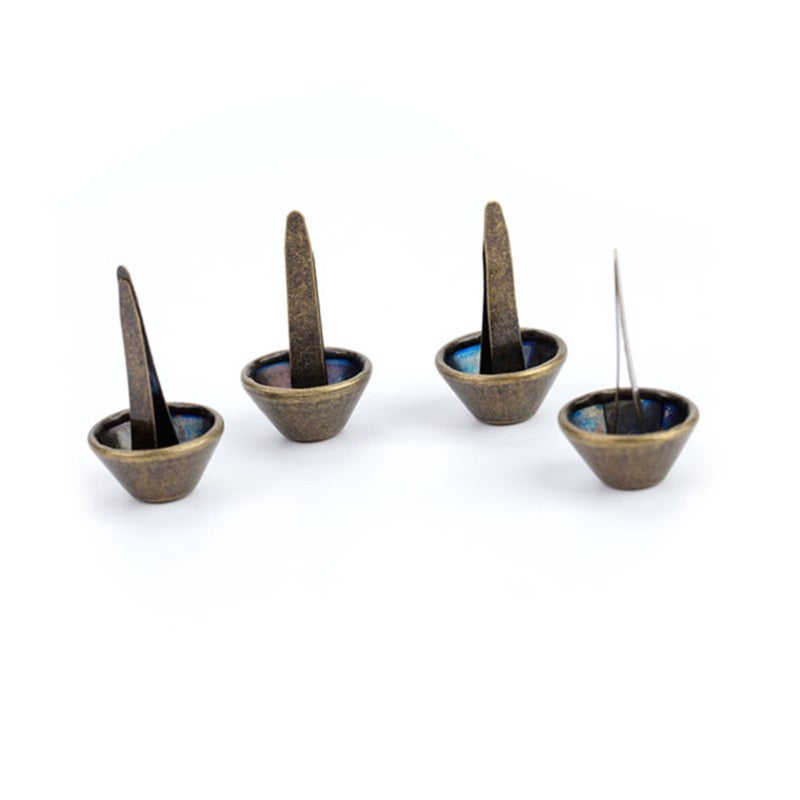 50Pcs Purse Handbag Cone Feet Nailhead Stud Spike Leather Craft Supplies (Brass 15mm) - Image 4