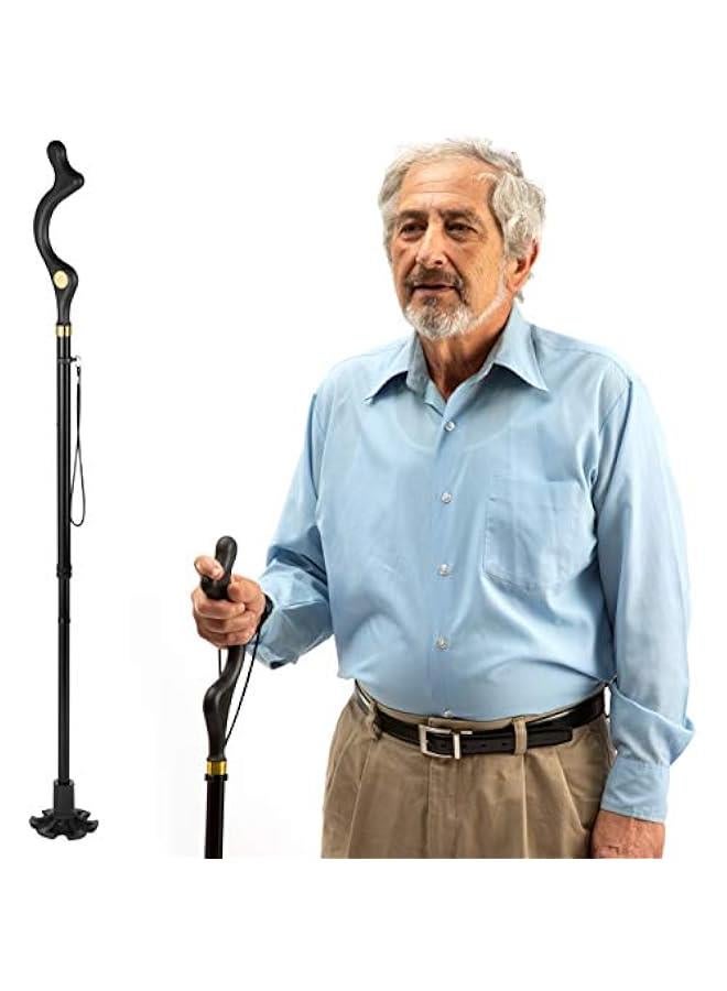 Arabest Adjustable Self-Standing Walking Cane for Men and Women - Special Balance Walking Stick with 10 Heights - Portable Foldable Comfortable Cane - Image 1